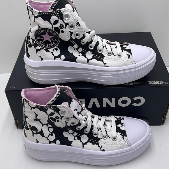Converse WMNS CTAS MOVE HI
WHITE/BLACK/LT ARCTIC PINK A01361C Platforms Sneakers - Picture 3 of 16